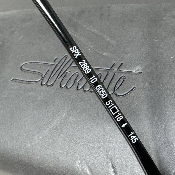 SILHOUETTE SPX 2889 6050  black eyeglasses Frame 51 [] 18-145 - Picture 4 of 13